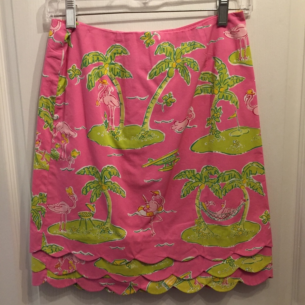 Lilly Pulitzer Palm Tree Scalloped Skirt